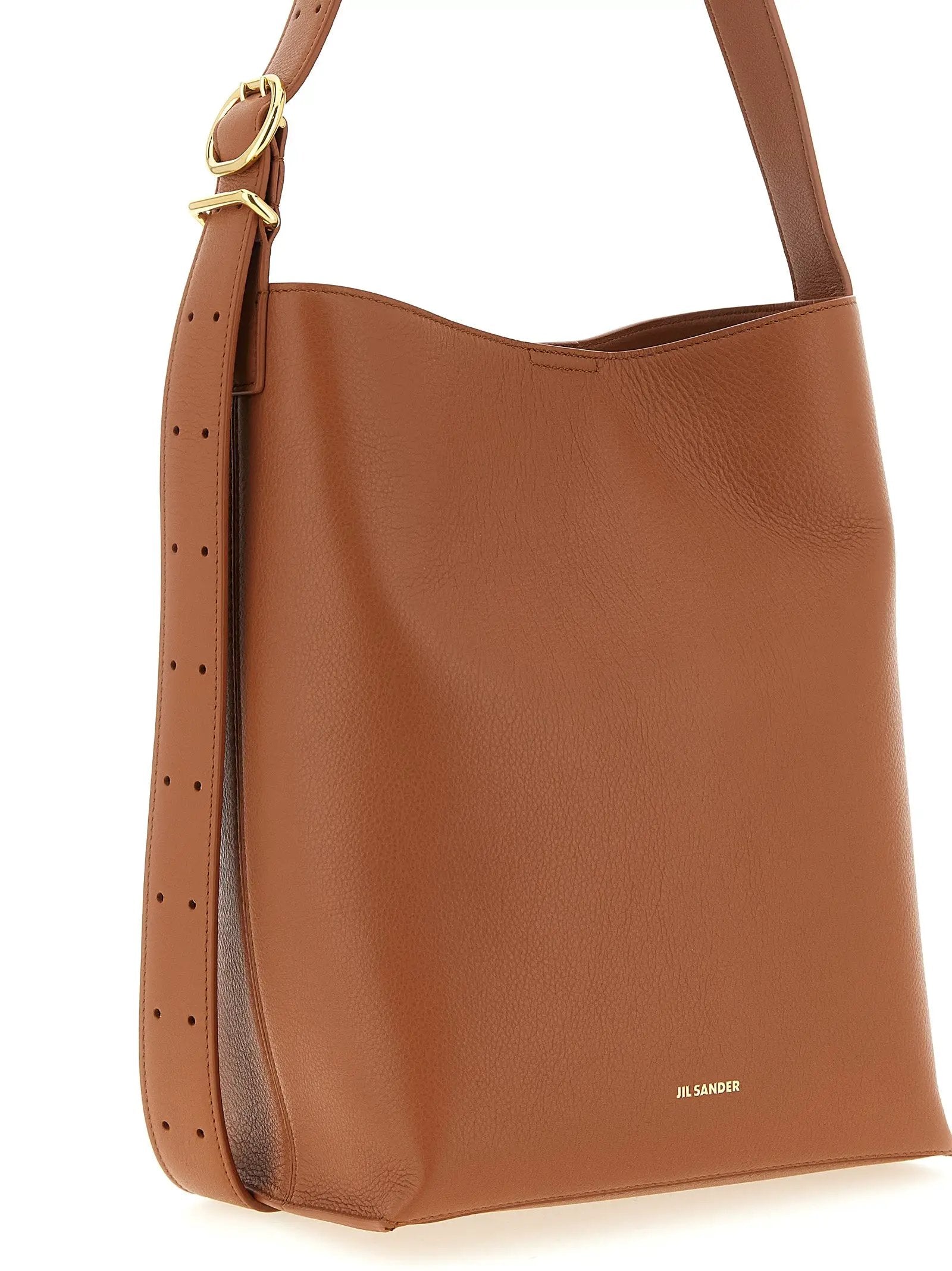 Jil Sander Brown Calfskin Shoulder Bag