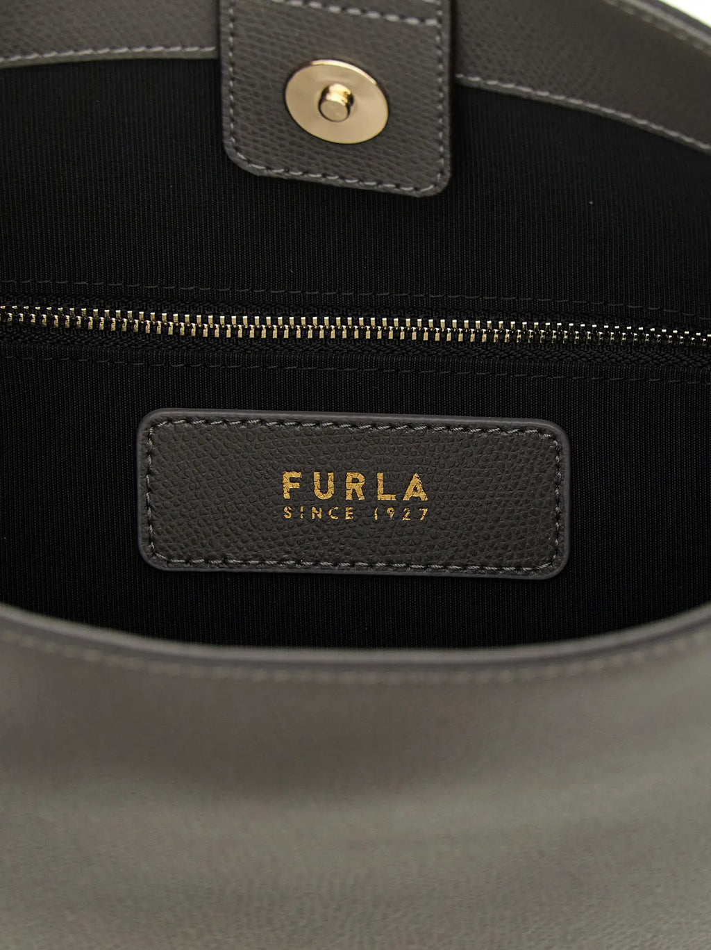 Furla Gray Calfskin Shoulder Bag