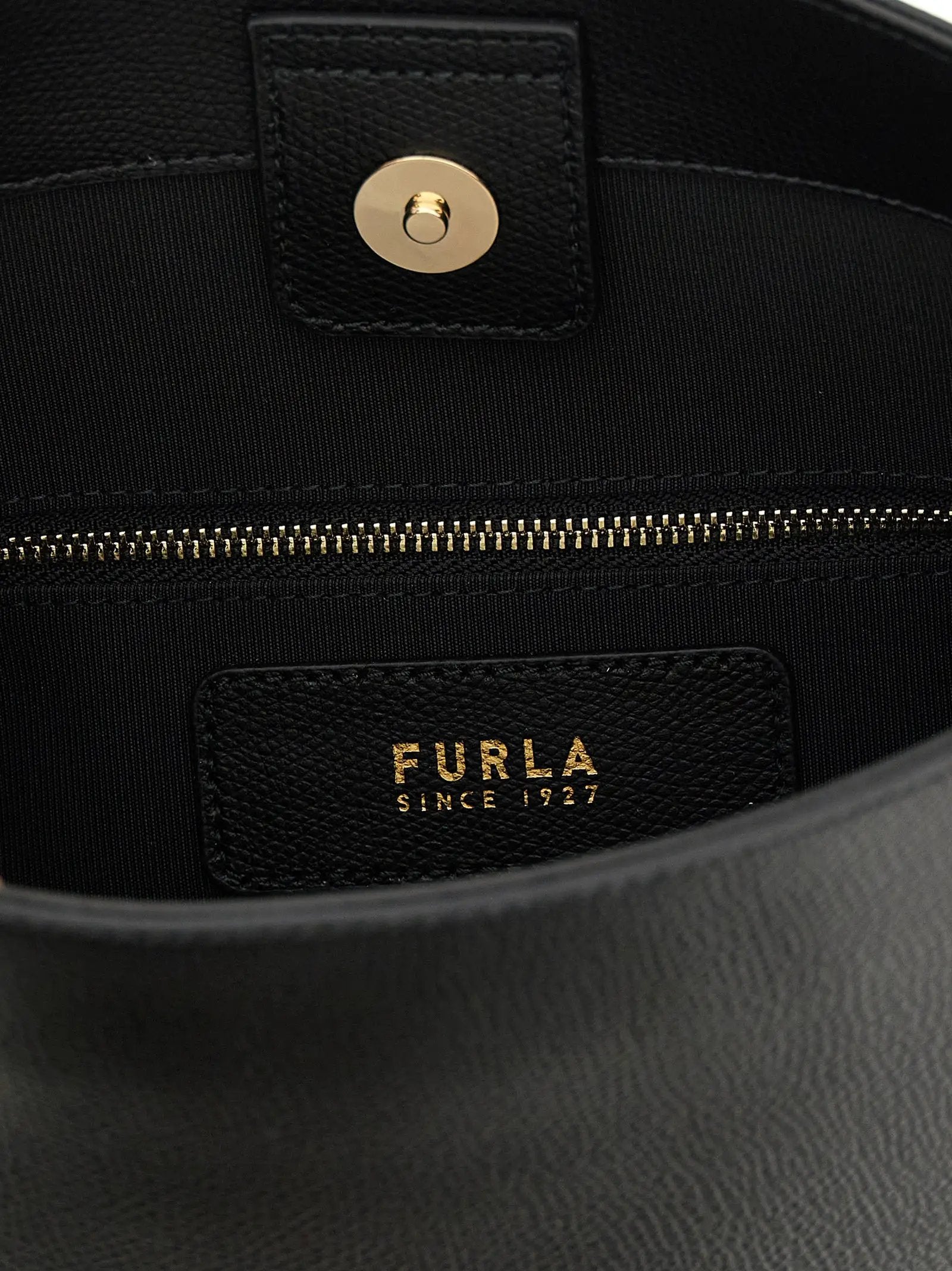 Furla Black Calfskin Shoulder Bag