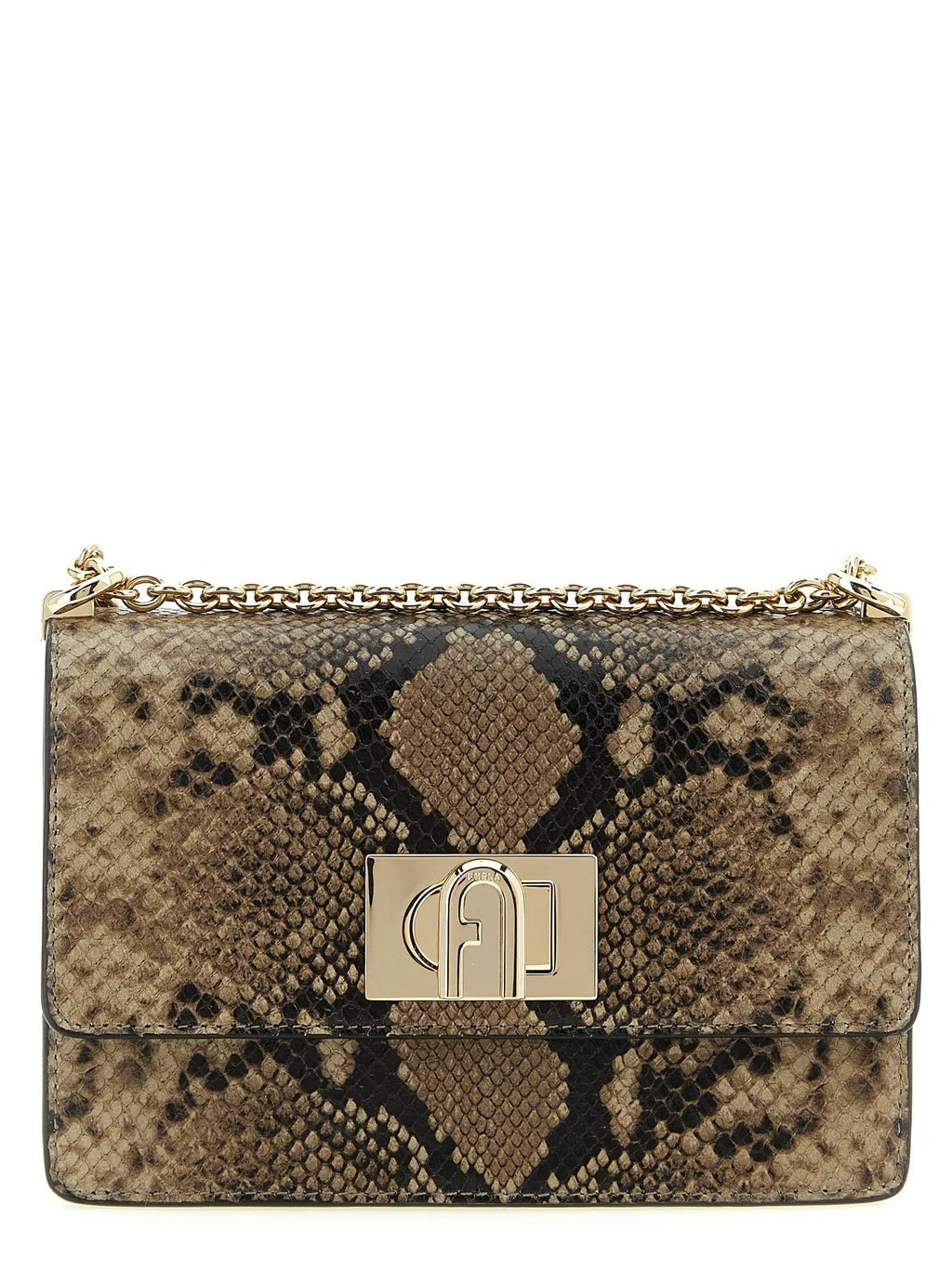 Furla Gray Goatskin Crossbody Bag