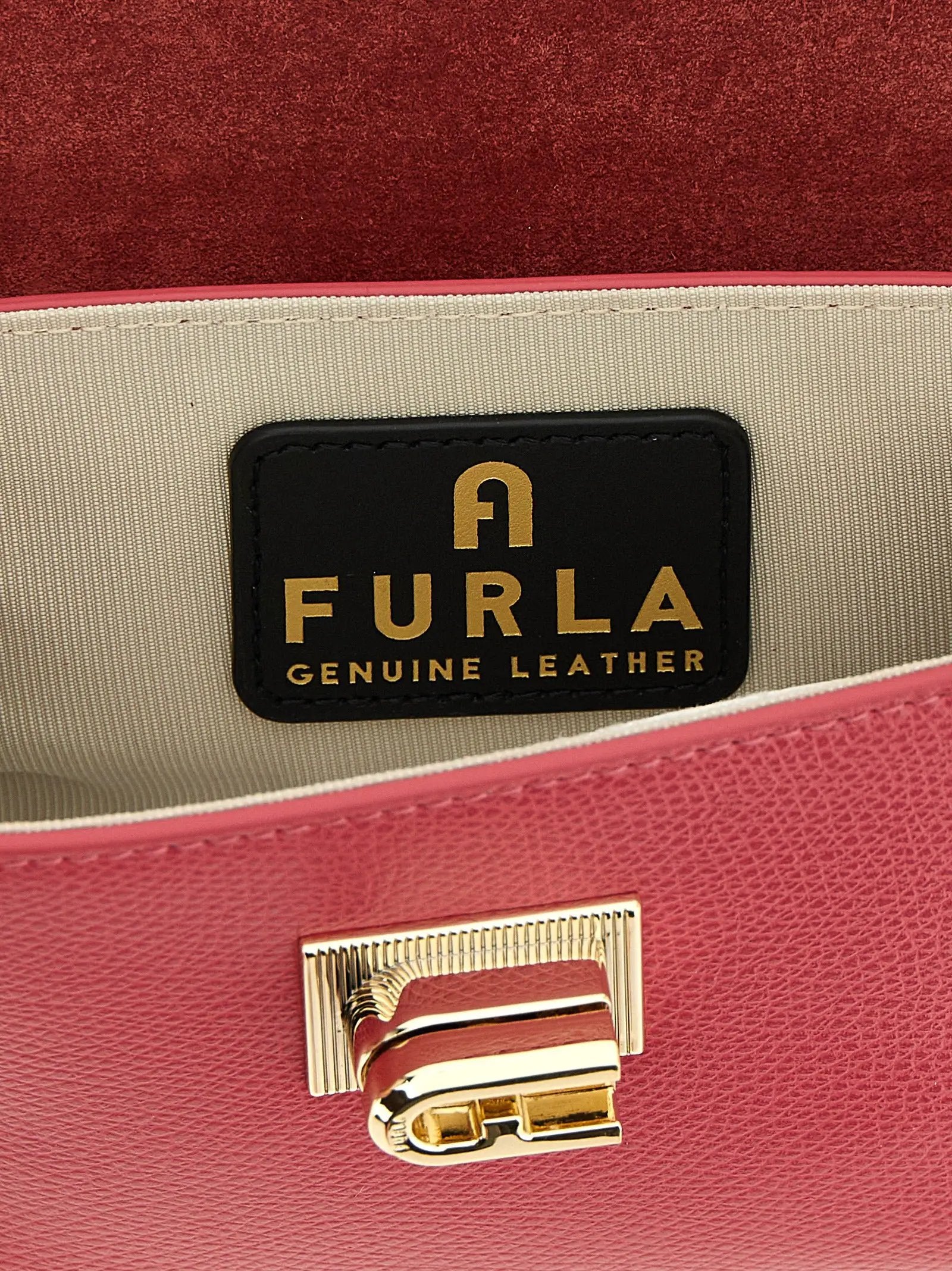Furla Fuchsia Calfskin Crossbody Bag