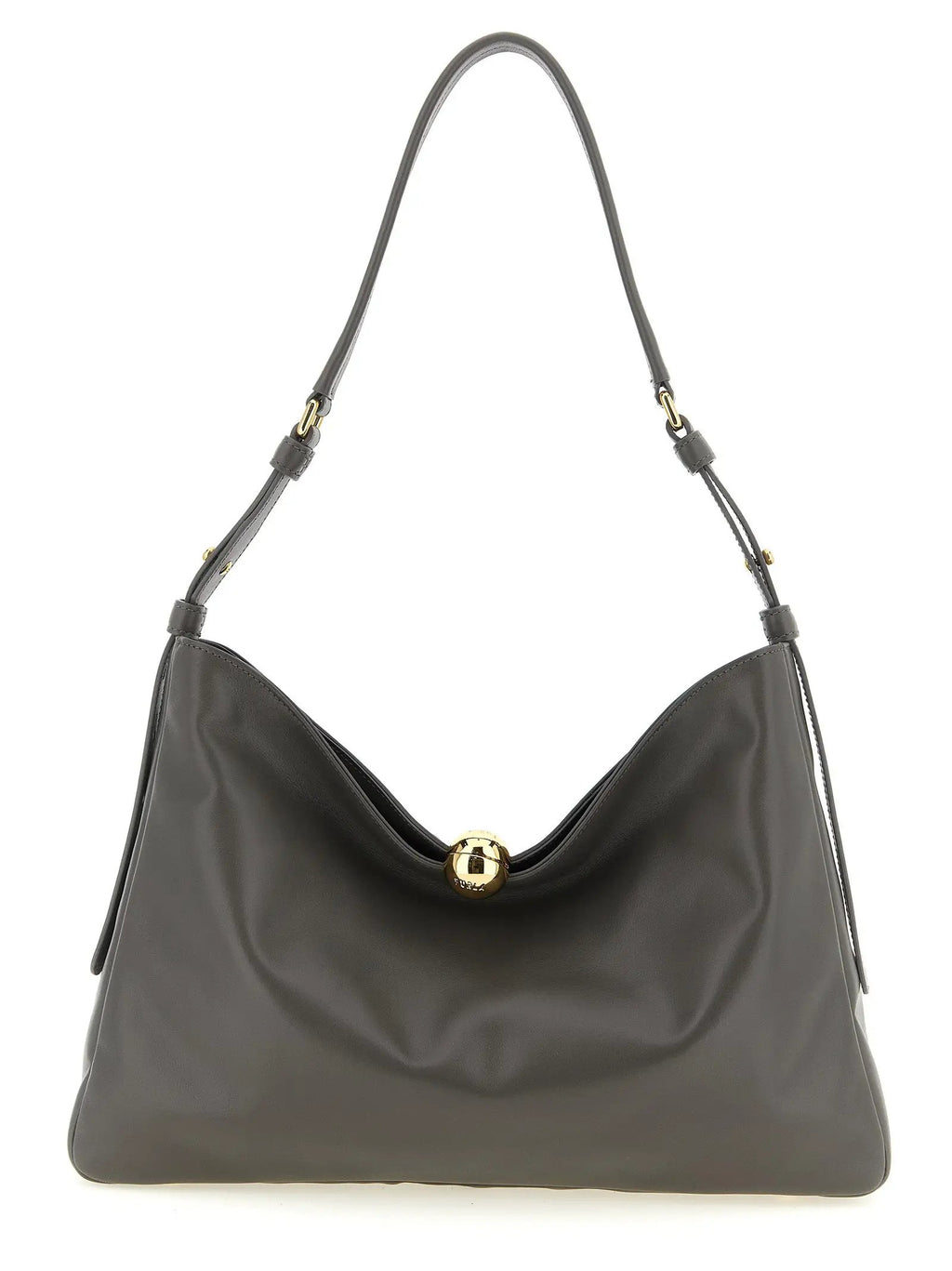 Furla Gray Calfskin Shoulder Bag