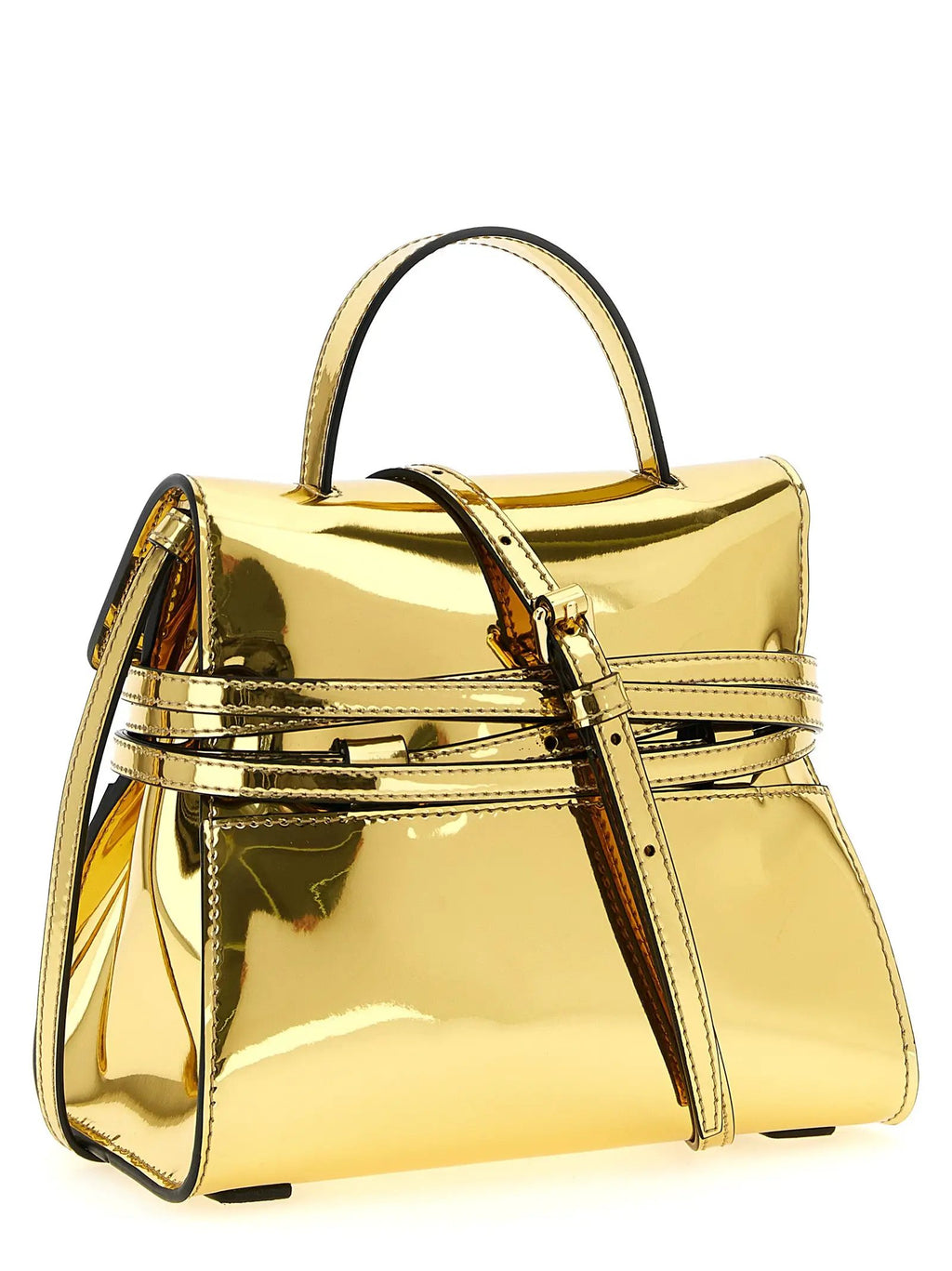 Moschino Gold Polyethylene Handbag