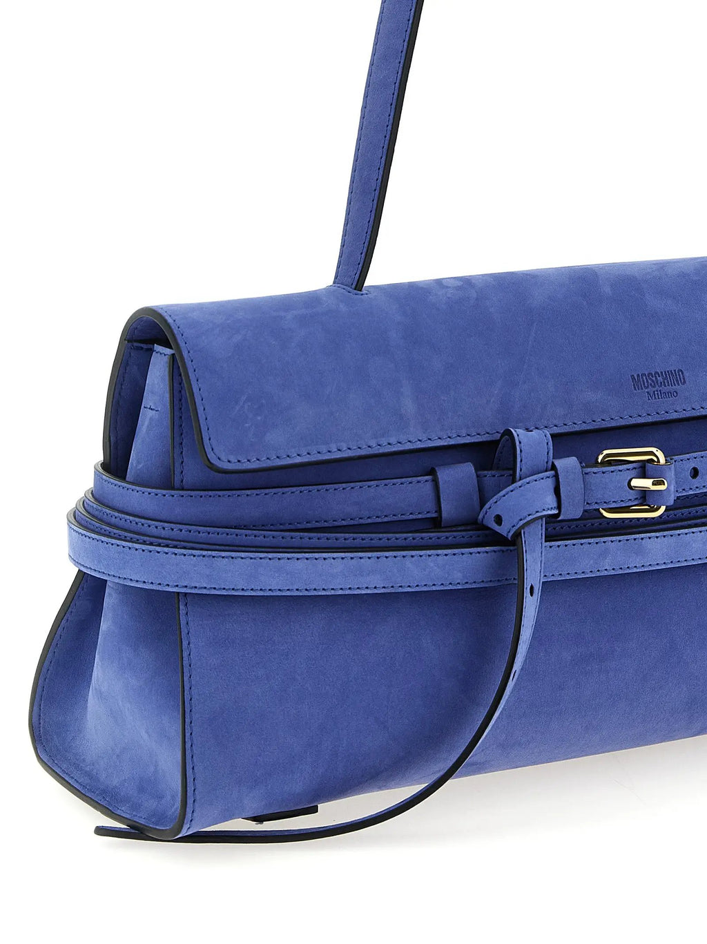 Moschino Blue Calfskin Shoulder Bag