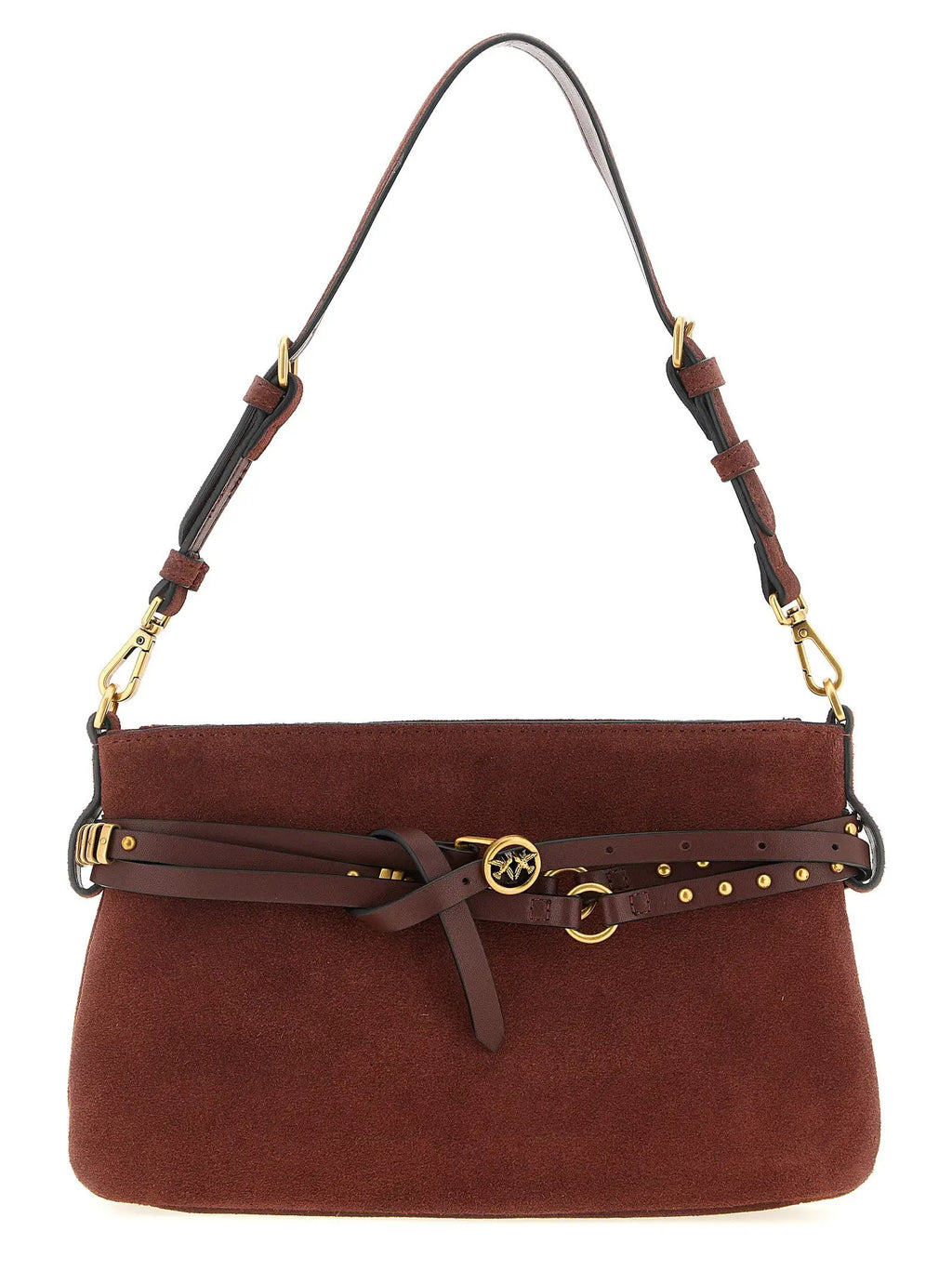 PINKO Bordeaux Lamb Leather Shoulder Bag