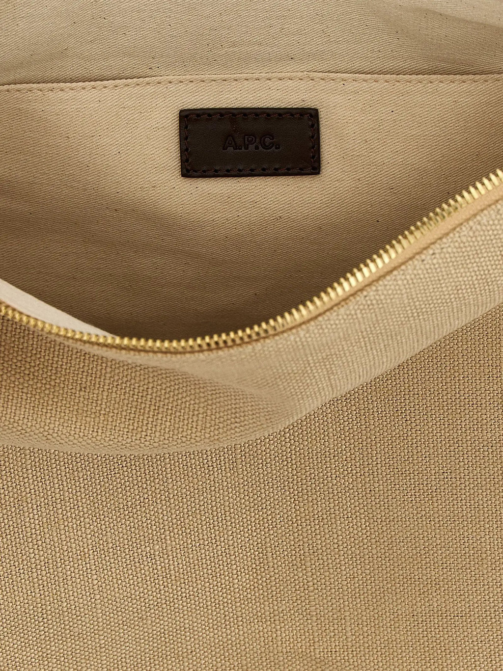 A.P.C. Beige Cotton Shoulder Bag
