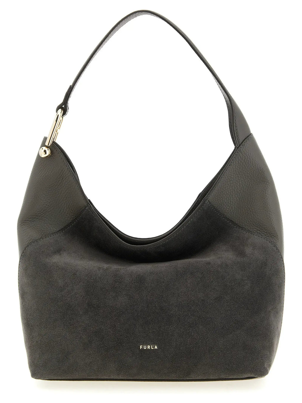 Furla Gray Calfskin Shoulder Bag
