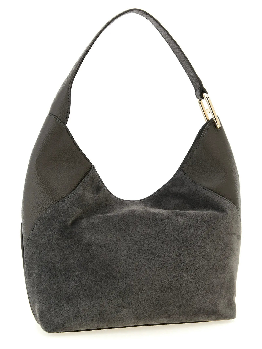 Furla Gray Calfskin Shoulder Bag