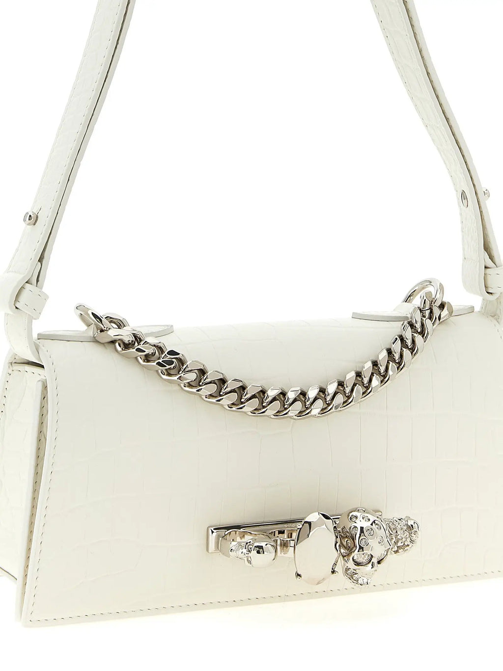 Alexander McQueen White Calfskin Shoulder Bag