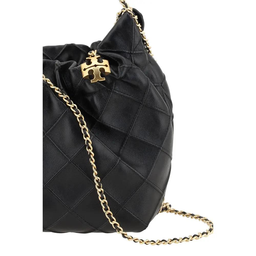 Sac à main Bos Taurus en cuir de veau noir de Tory Burch