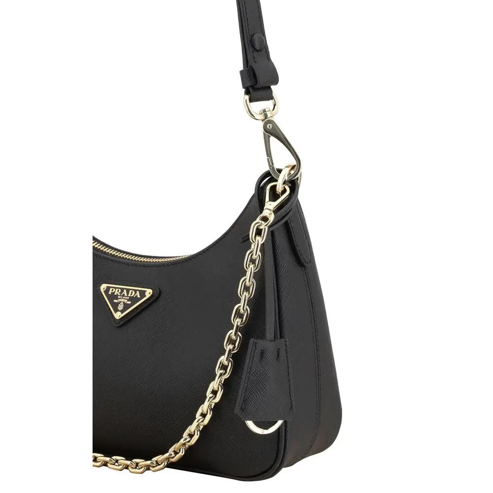 Sac bandoulière Prada Bos Taurus en cuir de veau noir