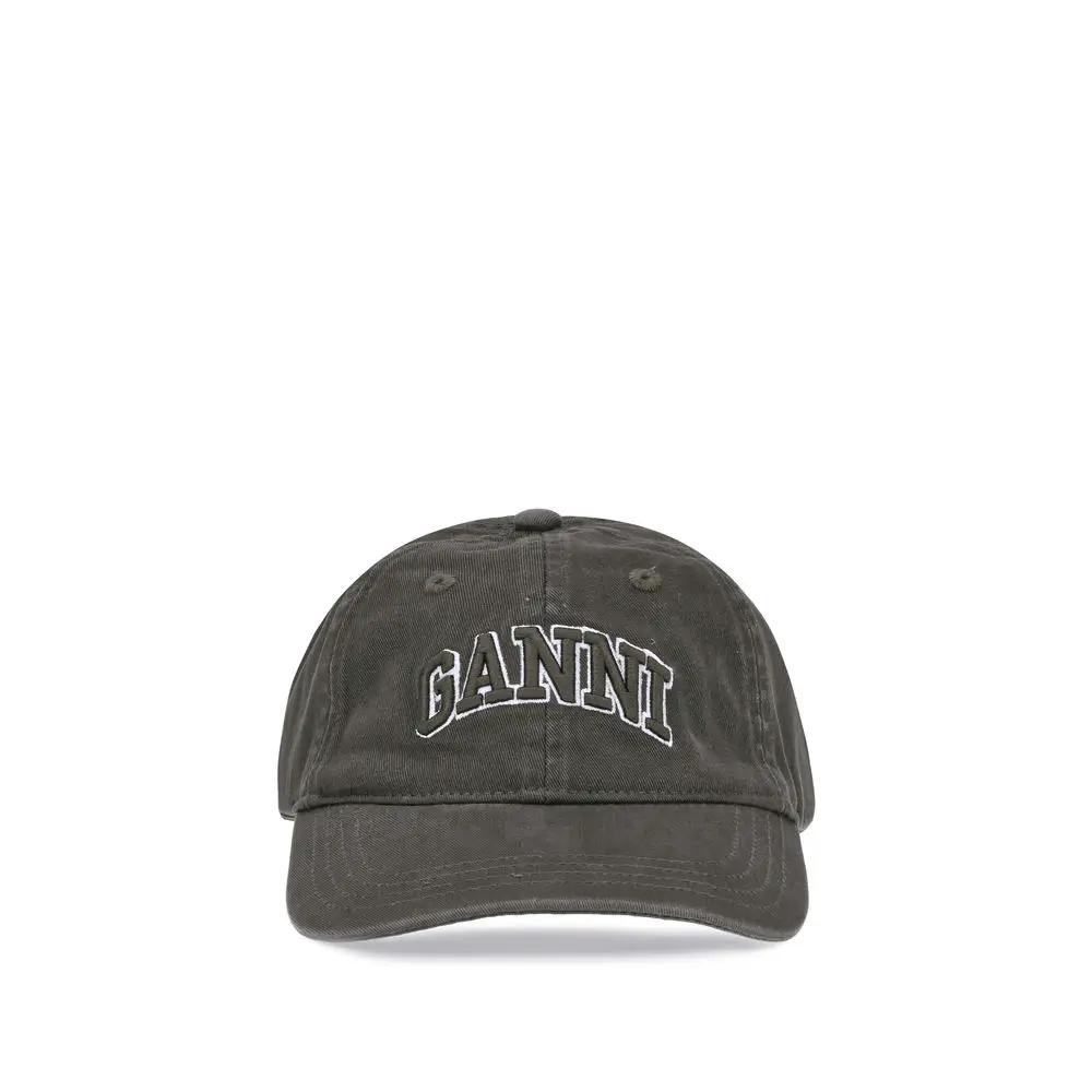 Casquette Ganni bicolore en coton (casquette de baseball)