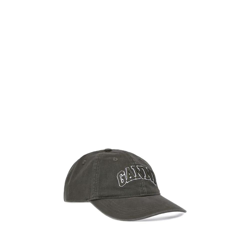Casquette Ganni bicolore en coton (casquette de baseball)