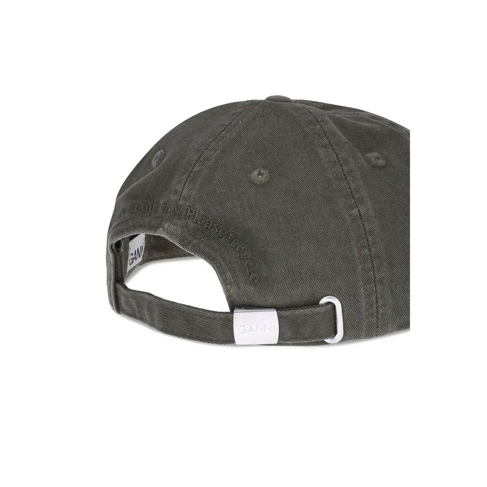 Casquette Ganni bicolore en coton (casquette de baseball)