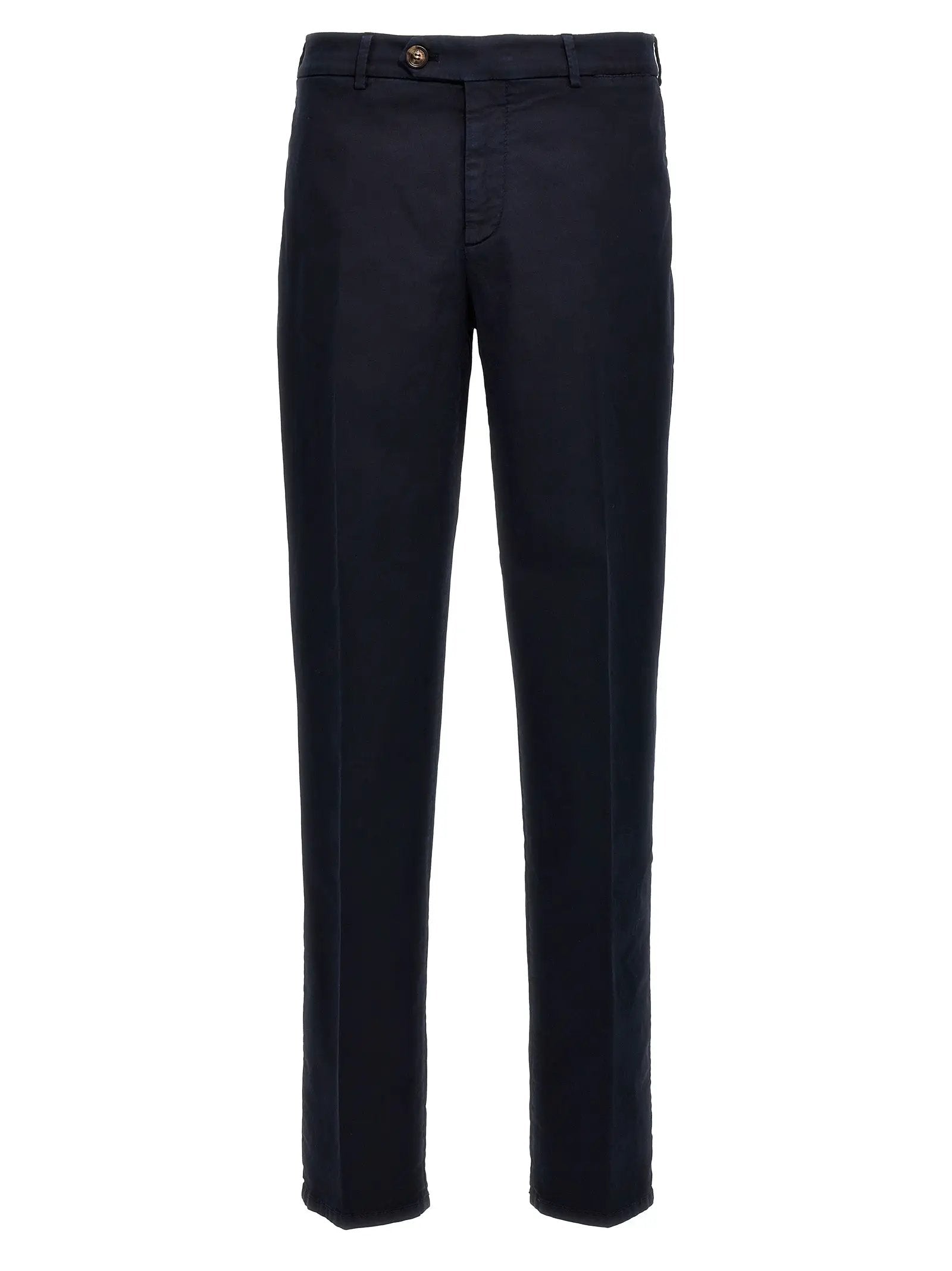 Pantalon décontracté en coton bleu Brunello Cucinelli