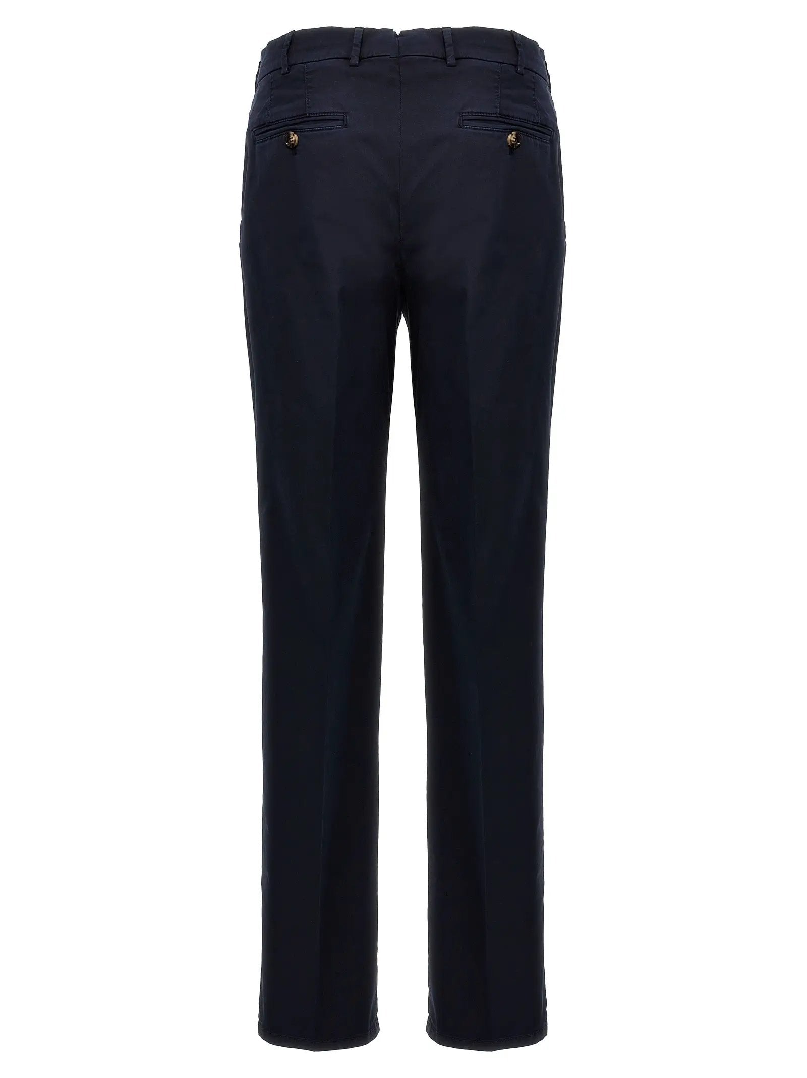 Pantalon décontracté en coton bleu Brunello Cucinelli