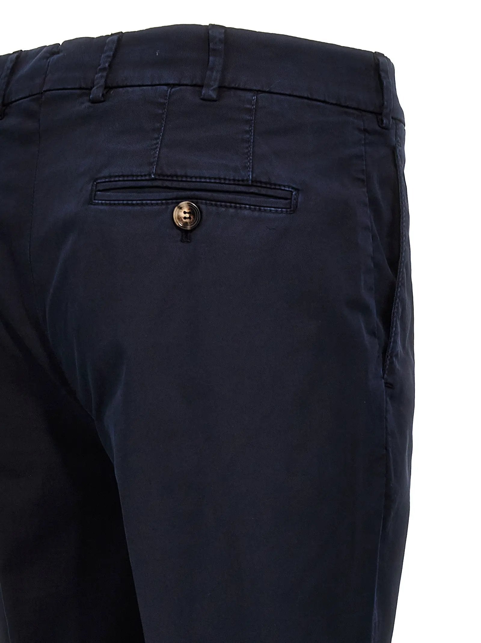 Pantalon décontracté en coton bleu Brunello Cucinelli
