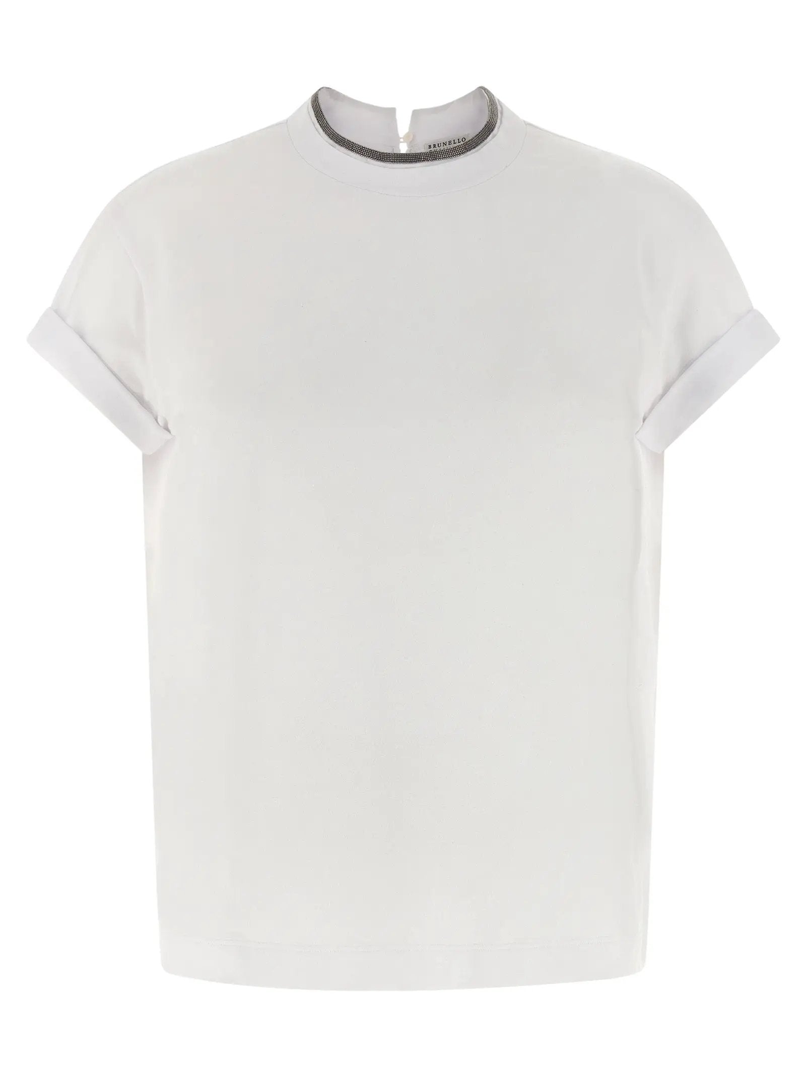 T-shirt en coton blanc Brunello Cucinelli