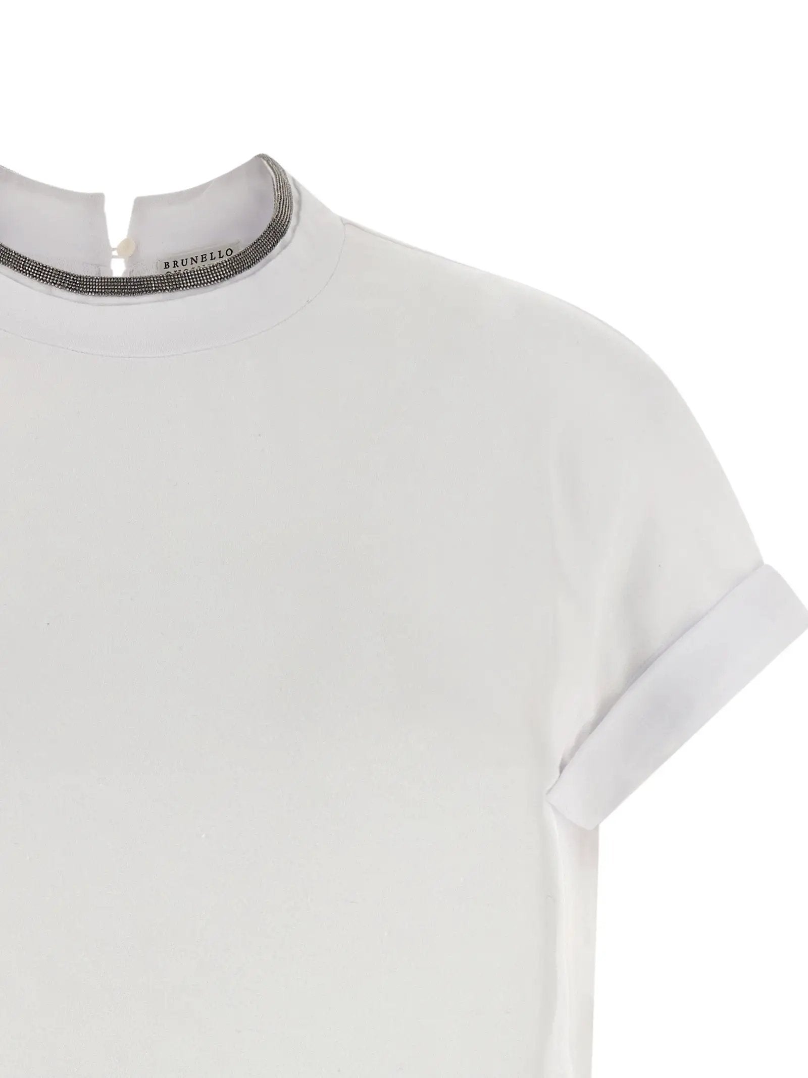 T-shirt en coton blanc Brunello Cucinelli