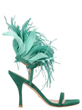 Stuart Weitzman Bicolor Suede Leather Stiletto Heel Sandals