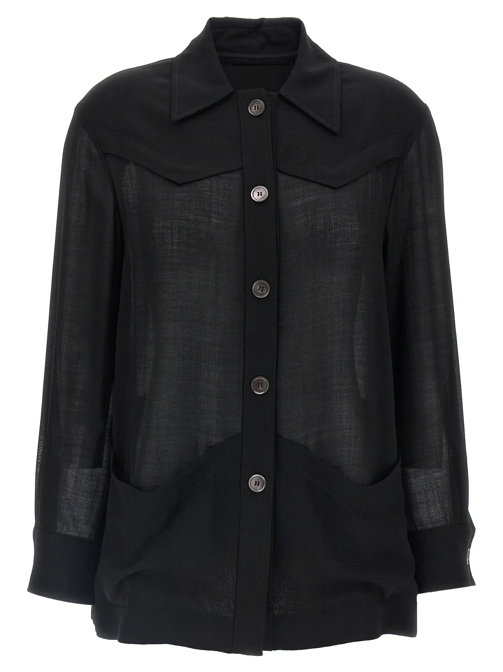Ferragamo Black Virgin Wool Blouse