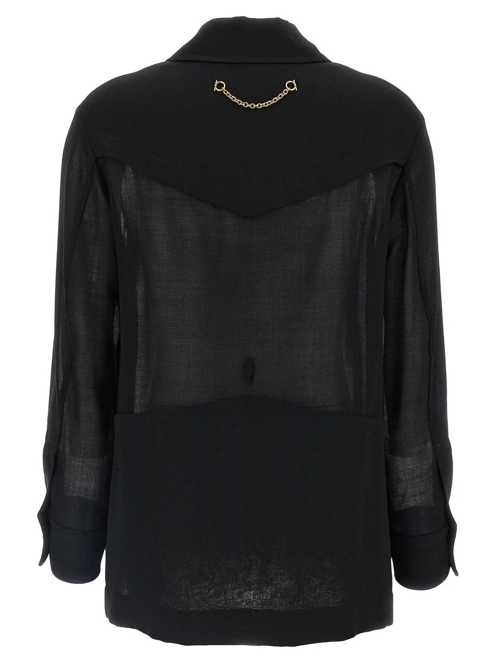 Ferragamo Black Virgin Wool Blouse