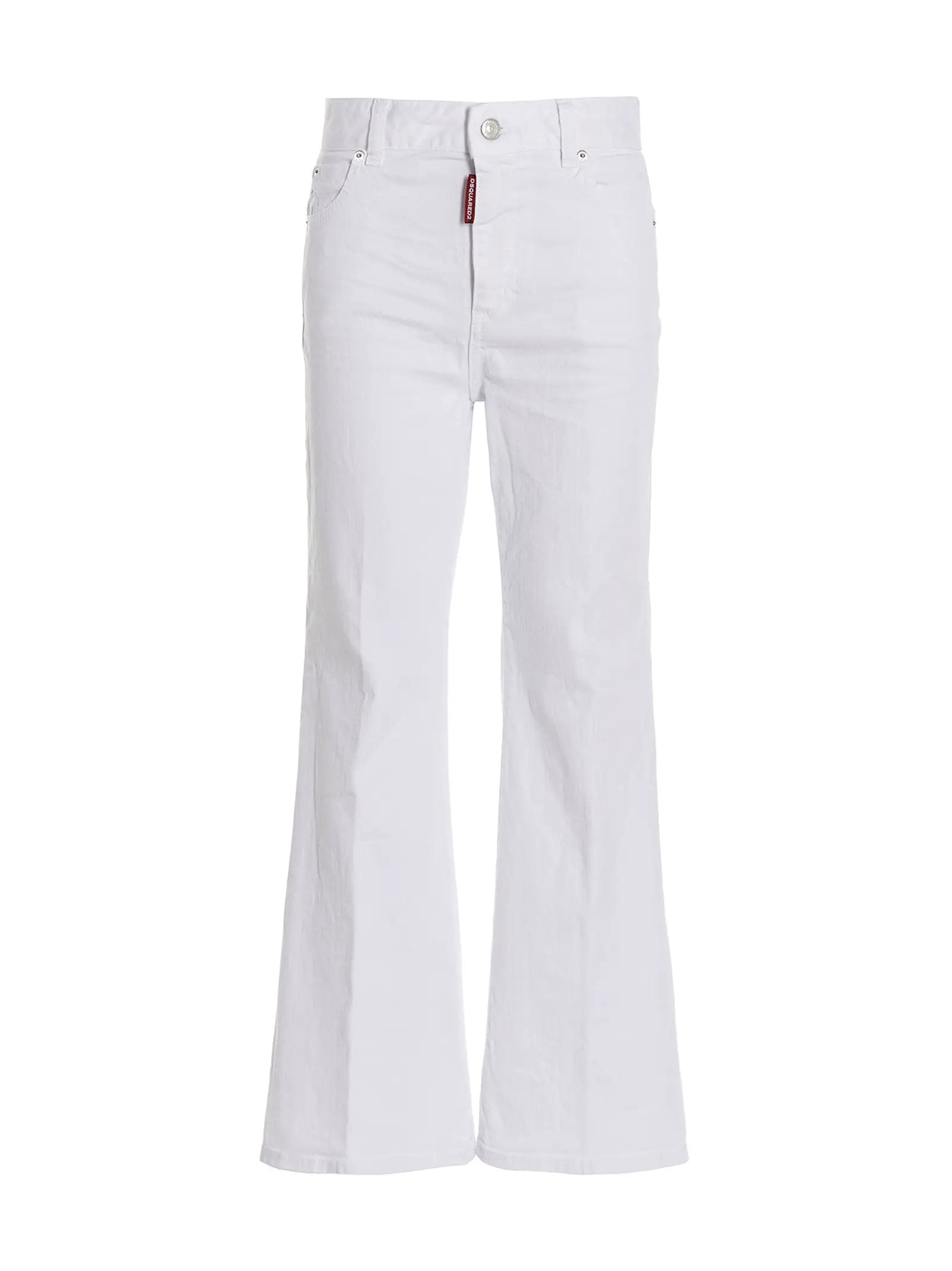 Dsquared² White Cotton Flared Jeans