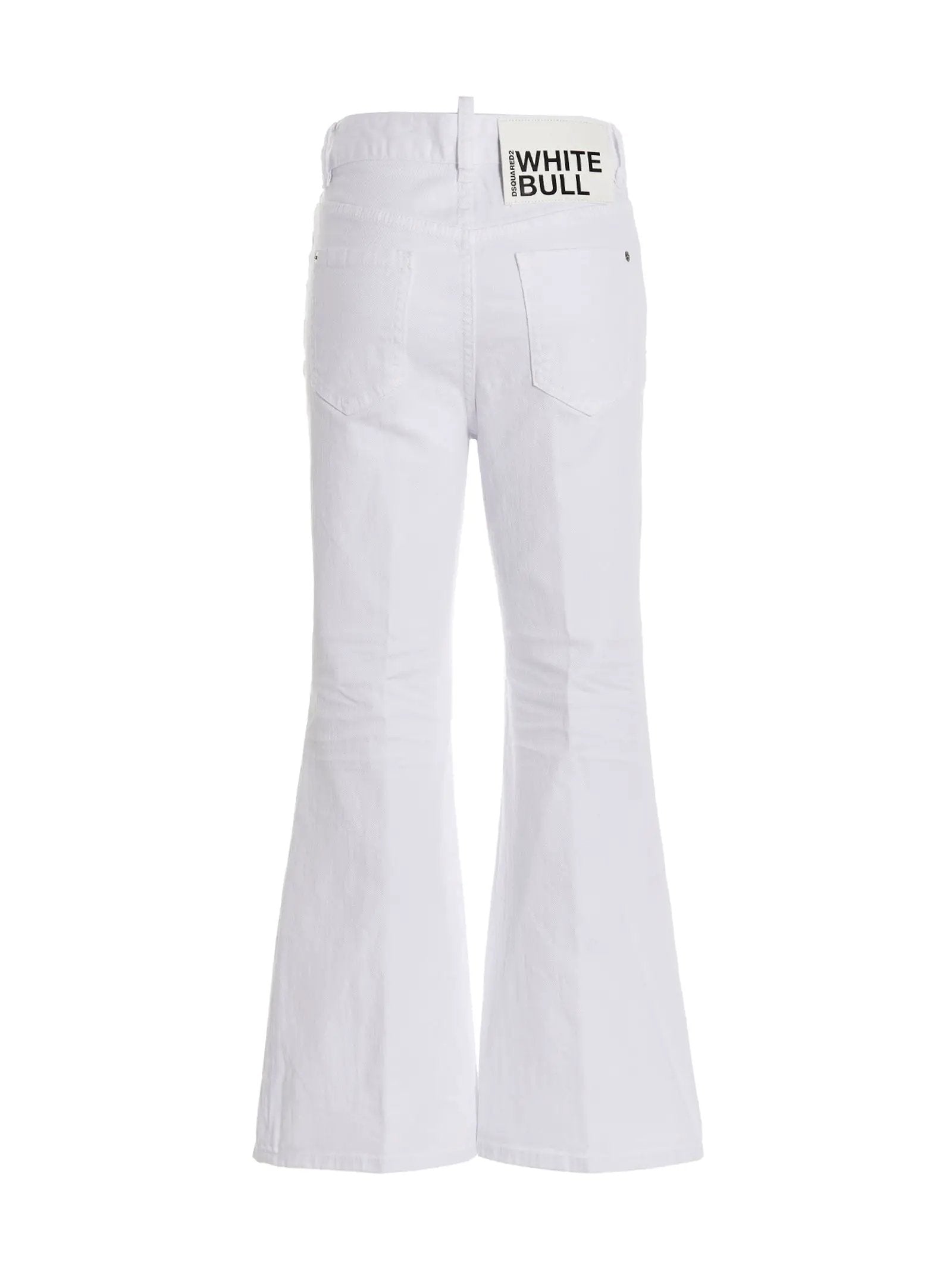 Dsquared² White Cotton Flared Jeans