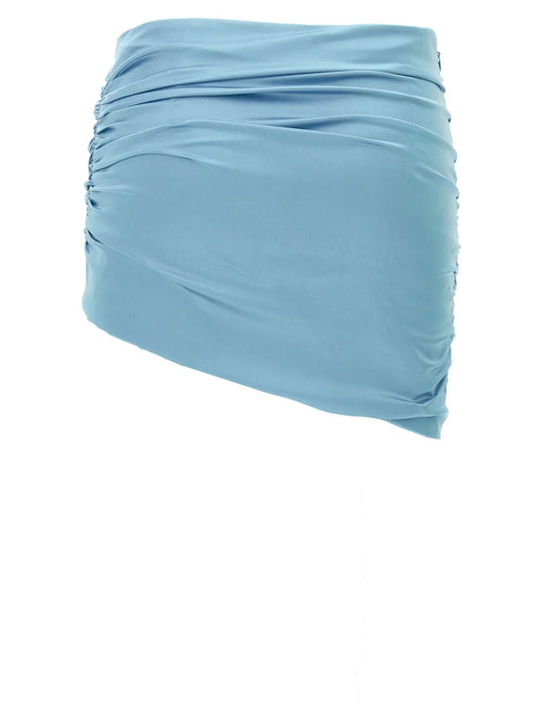 Alessandra Rich Jupe longue en soie bleue