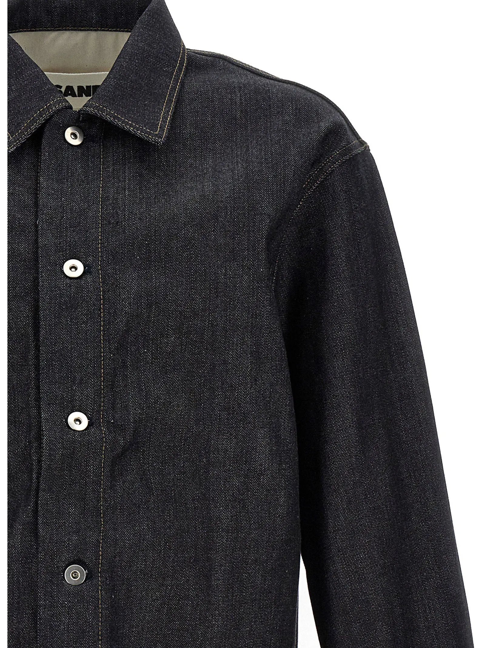 Jil Sander Blue Cotton Blouse