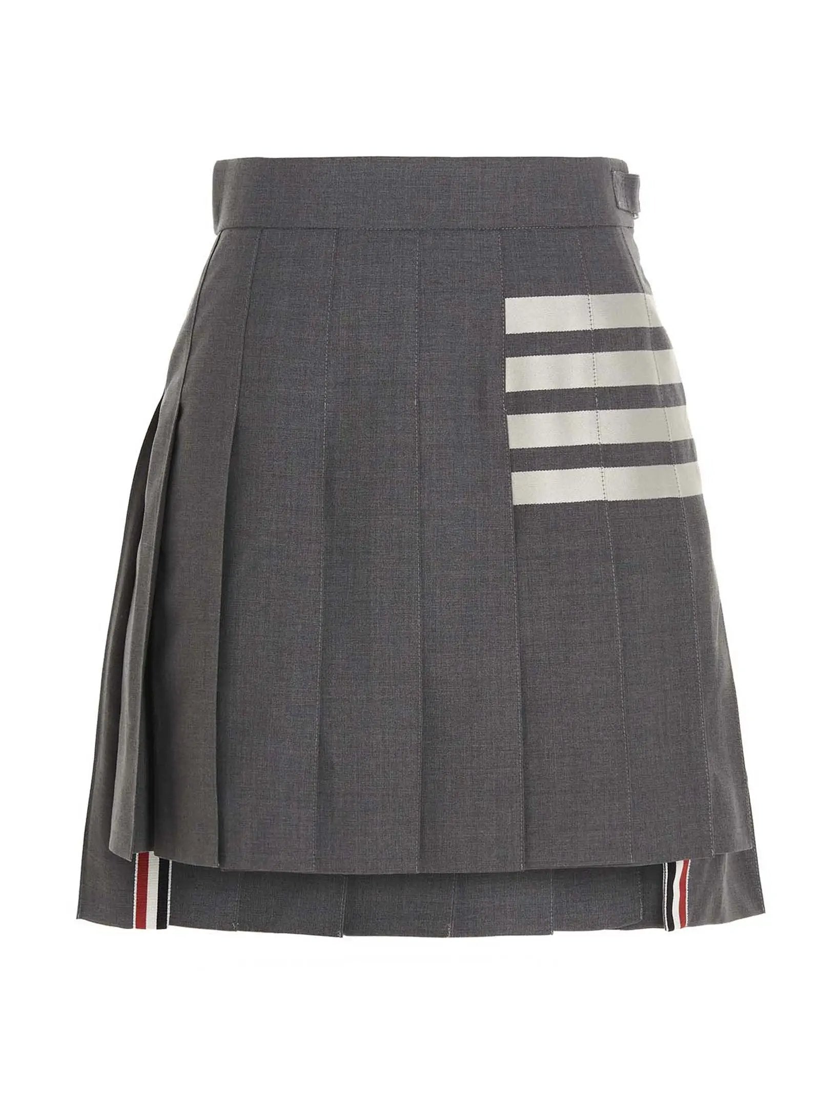 Thom Browne Gray Wool Long Skirt