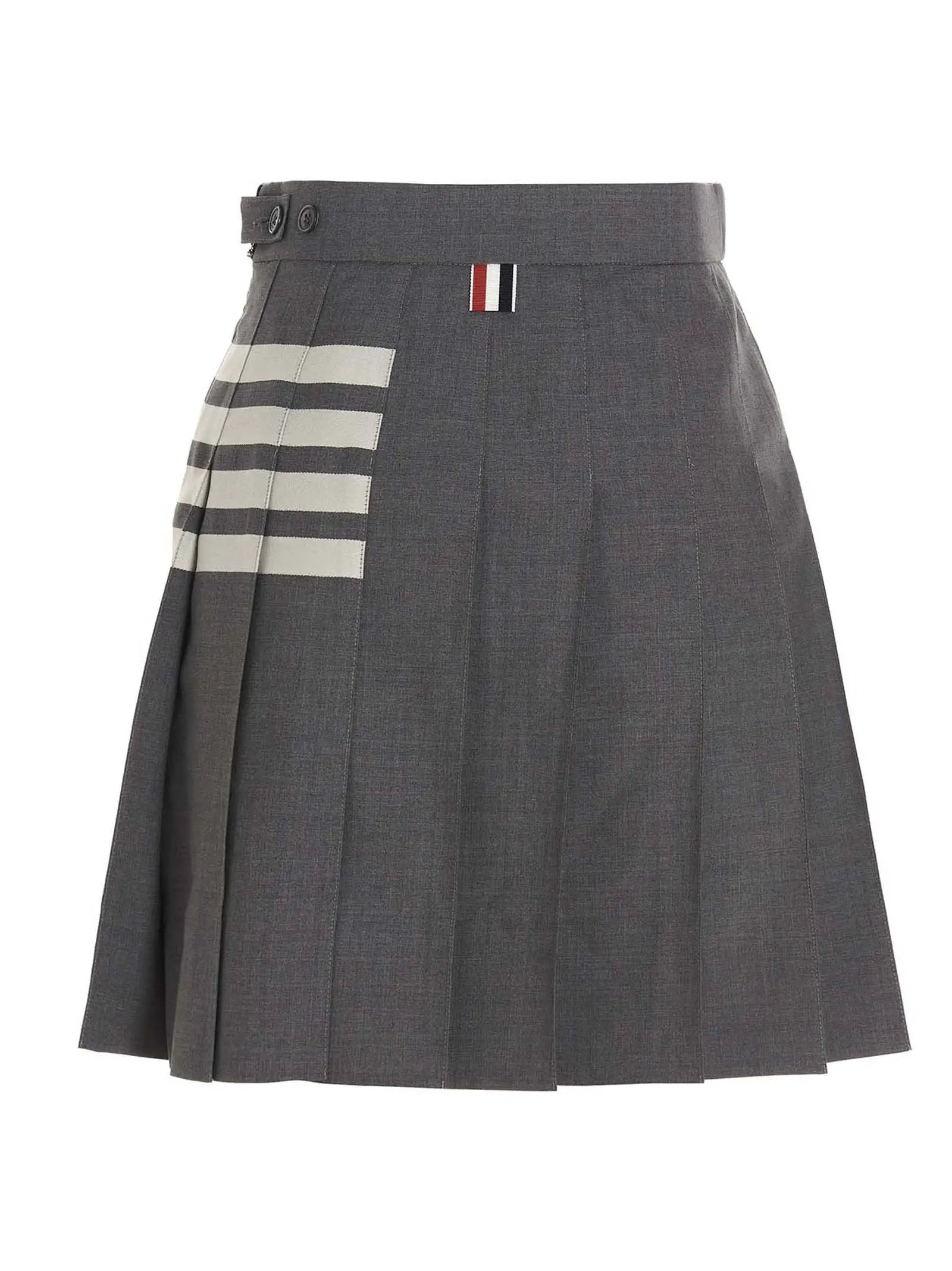 Thom Browne Gray Wool Long Skirt