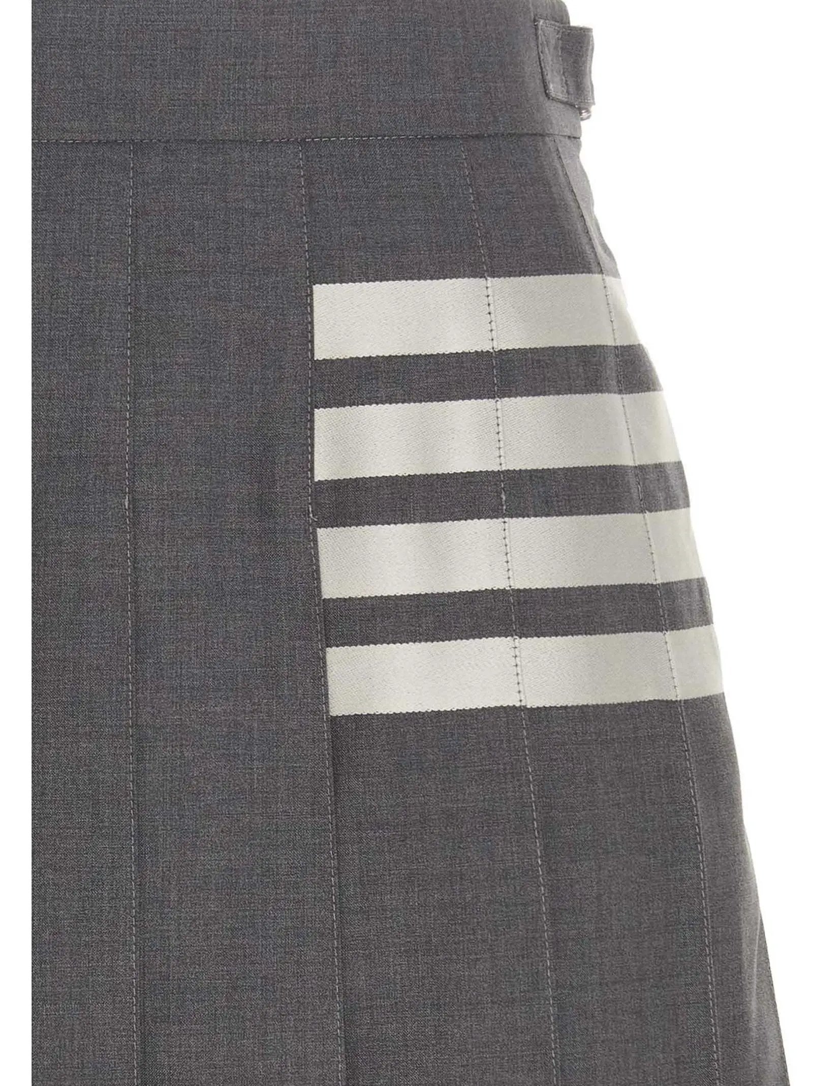 Thom Browne Gray Wool Long Skirt