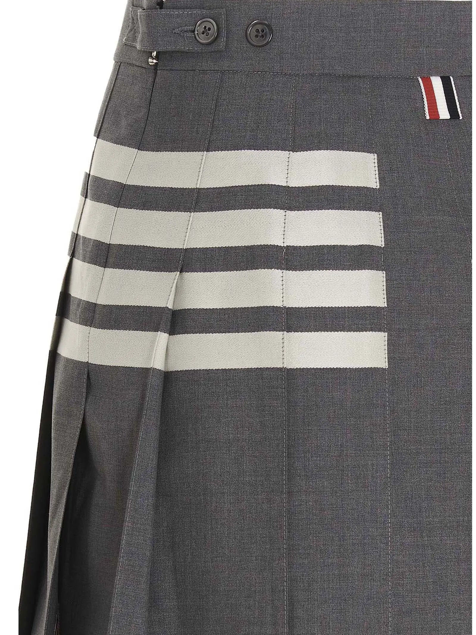 Thom Browne Gray Wool Long Skirt