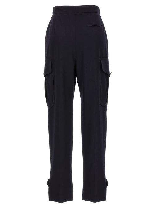 Pantalon cargo en laine bleue Alexander McQueen