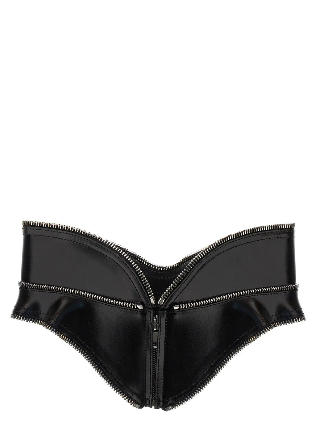 Alexander McQueen Black Leather Regular Belt
