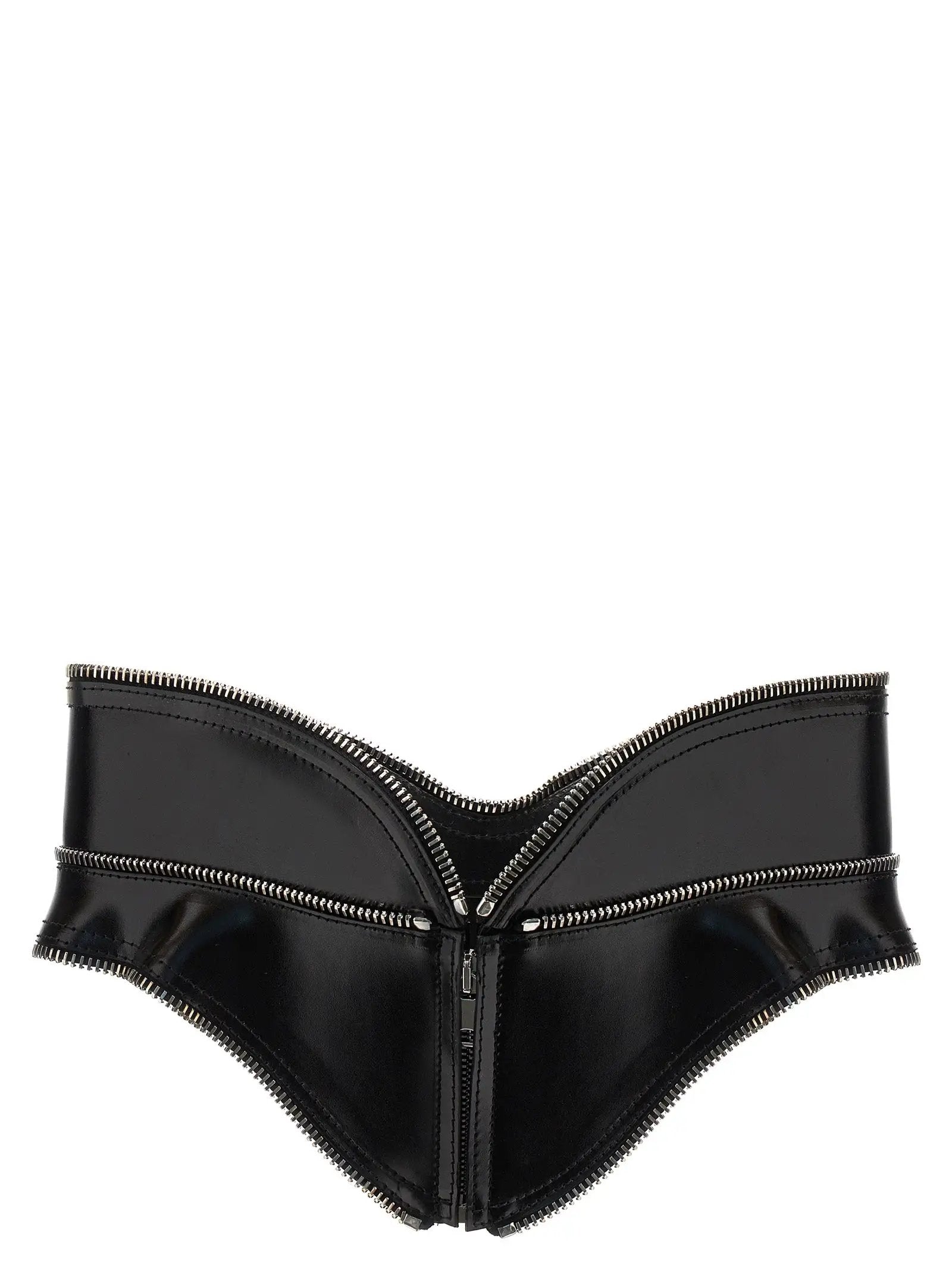 Alexander McQueen Black Leather Regular Belt