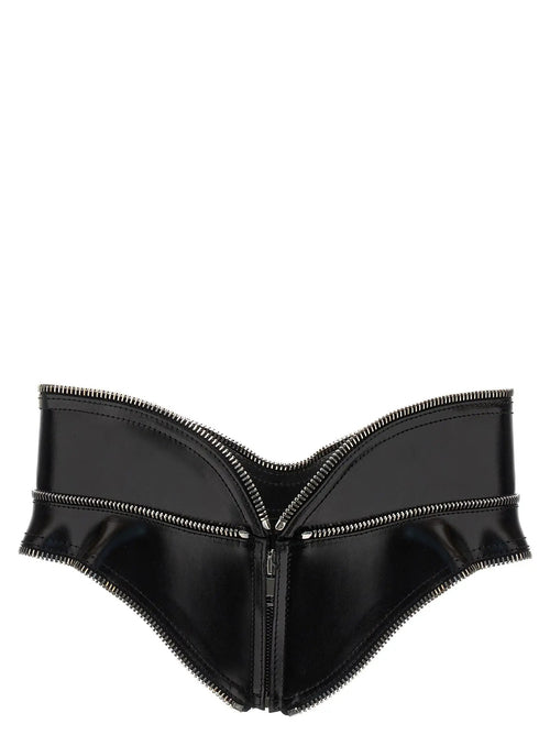 Ceinture Alexander McQueen en cuir noir