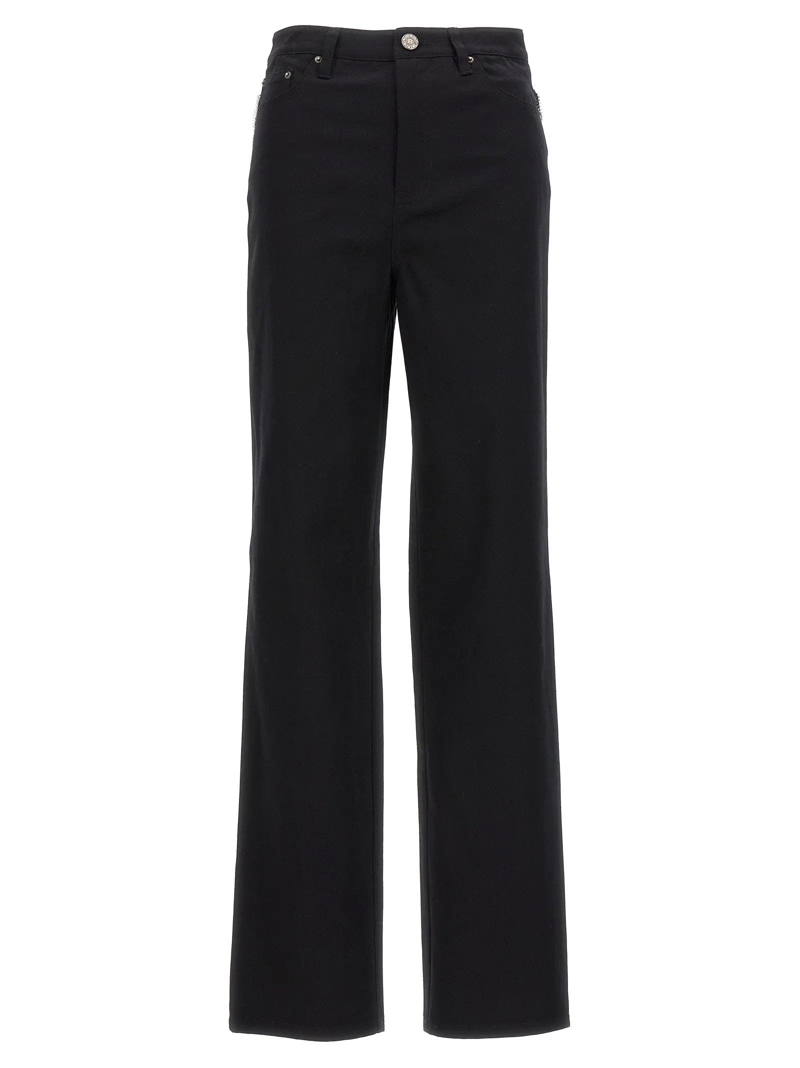ROTATE BIRGER CHRISTENSEN Black Cotton High-Waisted Jean