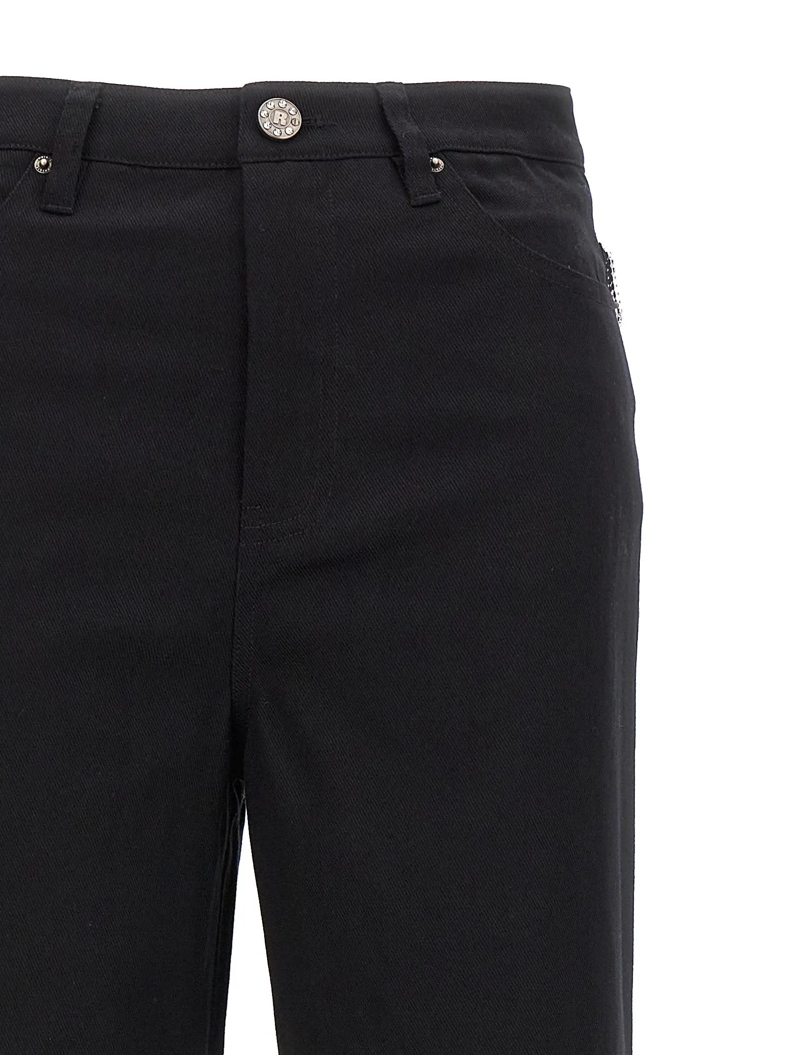 ROTATE BIRGER CHRISTENSEN Black Cotton High-Waisted Jean