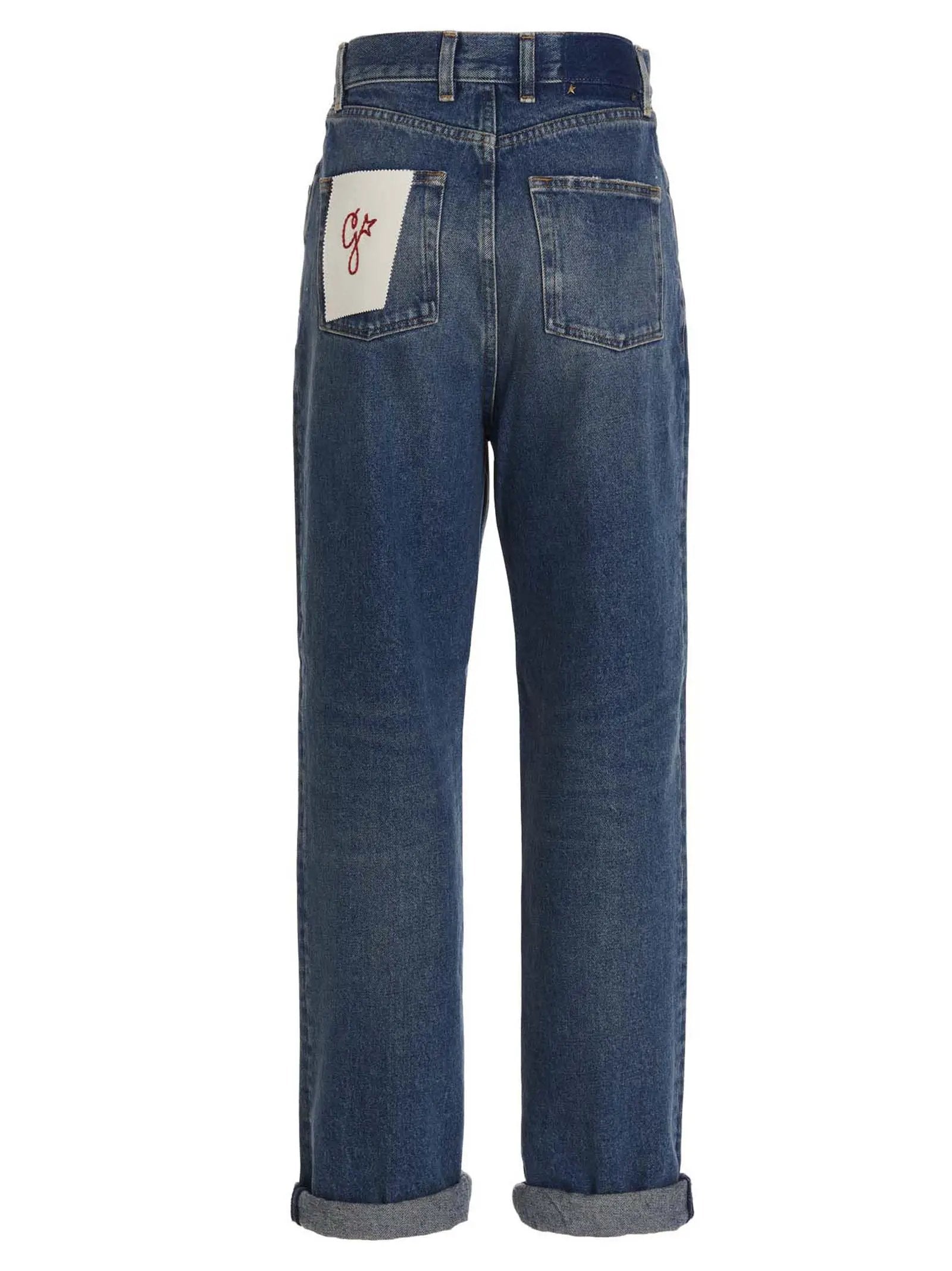 Golden Goose Blue Cotton Straight-Leg Jeans