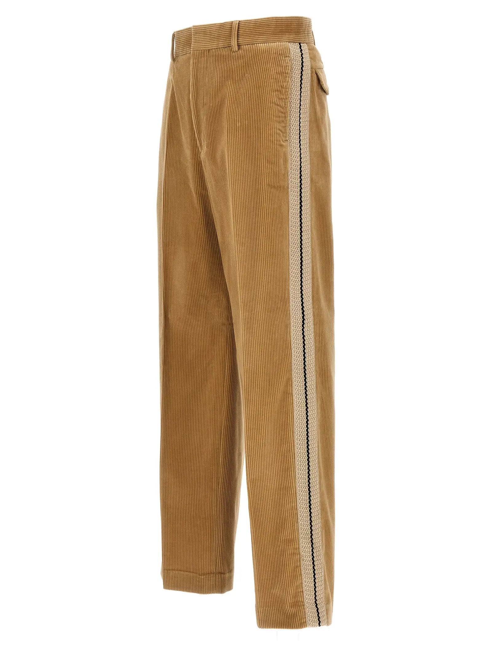Palm Angels Beige Cotton Casual Pants