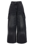 Palm Angels Gray Cotton Cargo Shorts