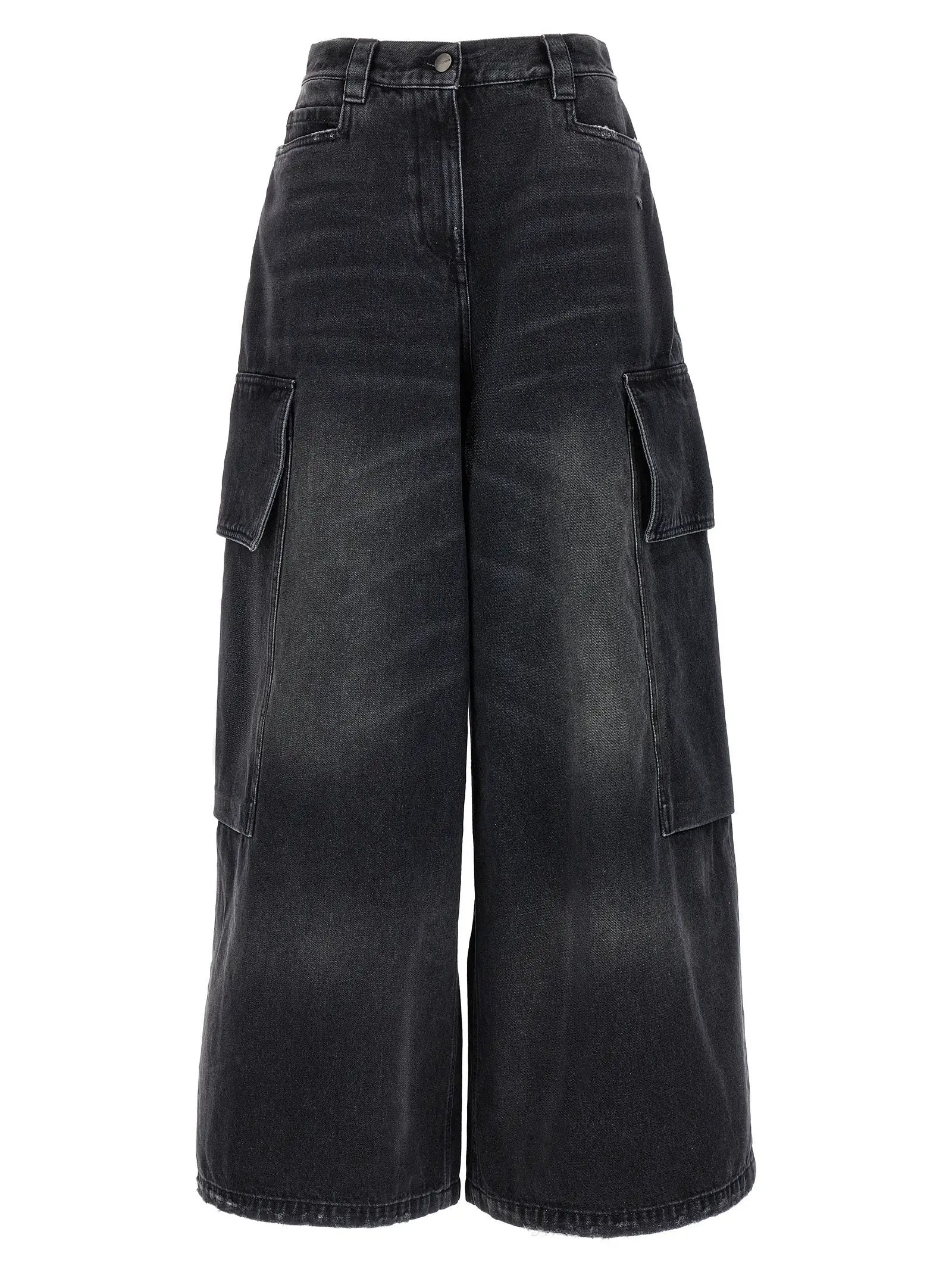 Palm Angels Gray Cotton Cargo Shorts