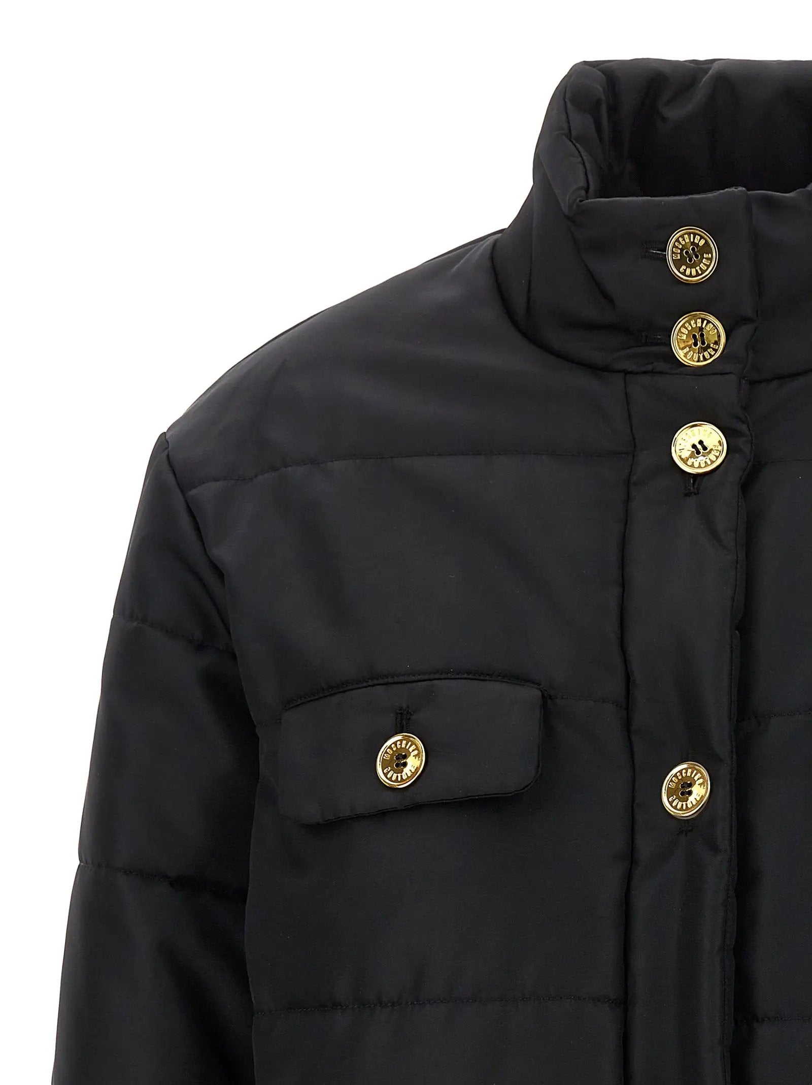 Moschino Black Polyamide Full-Length Jacket