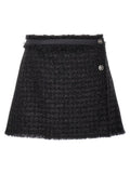 Versace Black Virgin Wool Long Skirt