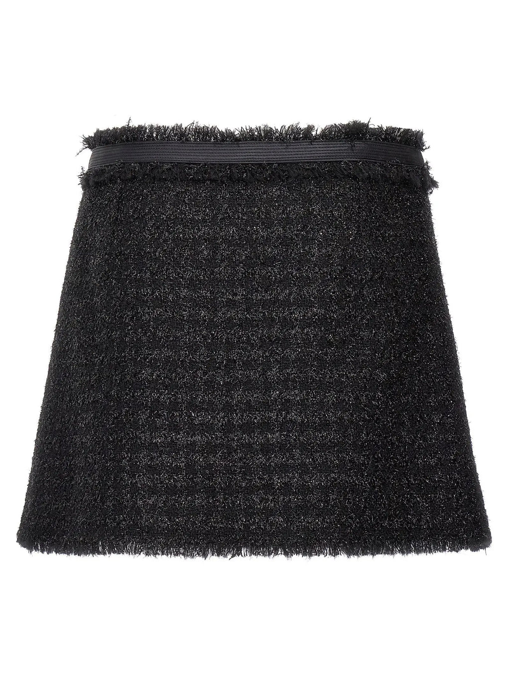 Versace Black Virgin Wool Long Skirt