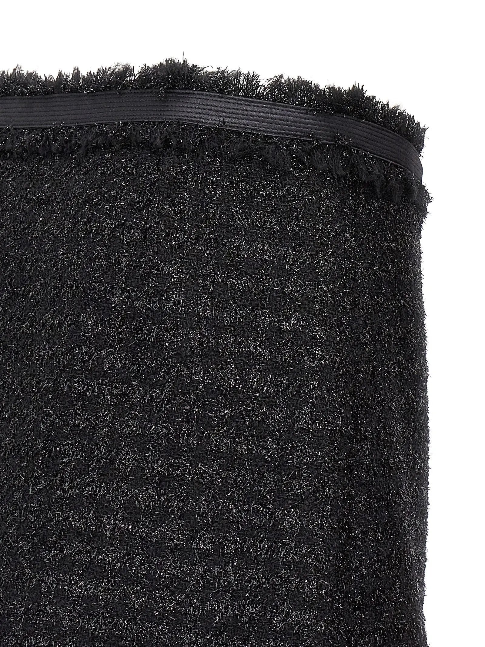 Versace Black Virgin Wool Long Skirt