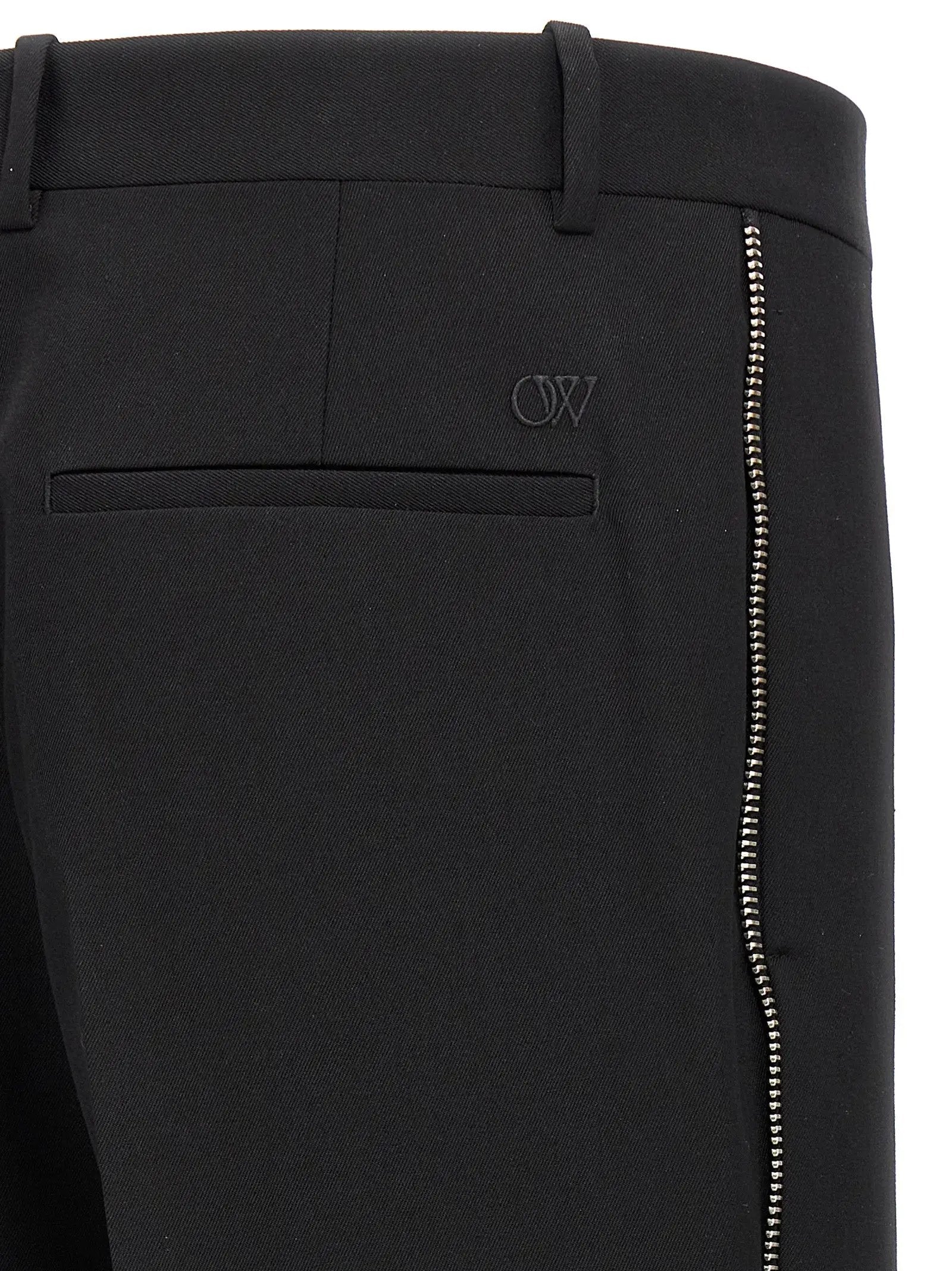 Off-White Black Virgin Wool Dress Pants