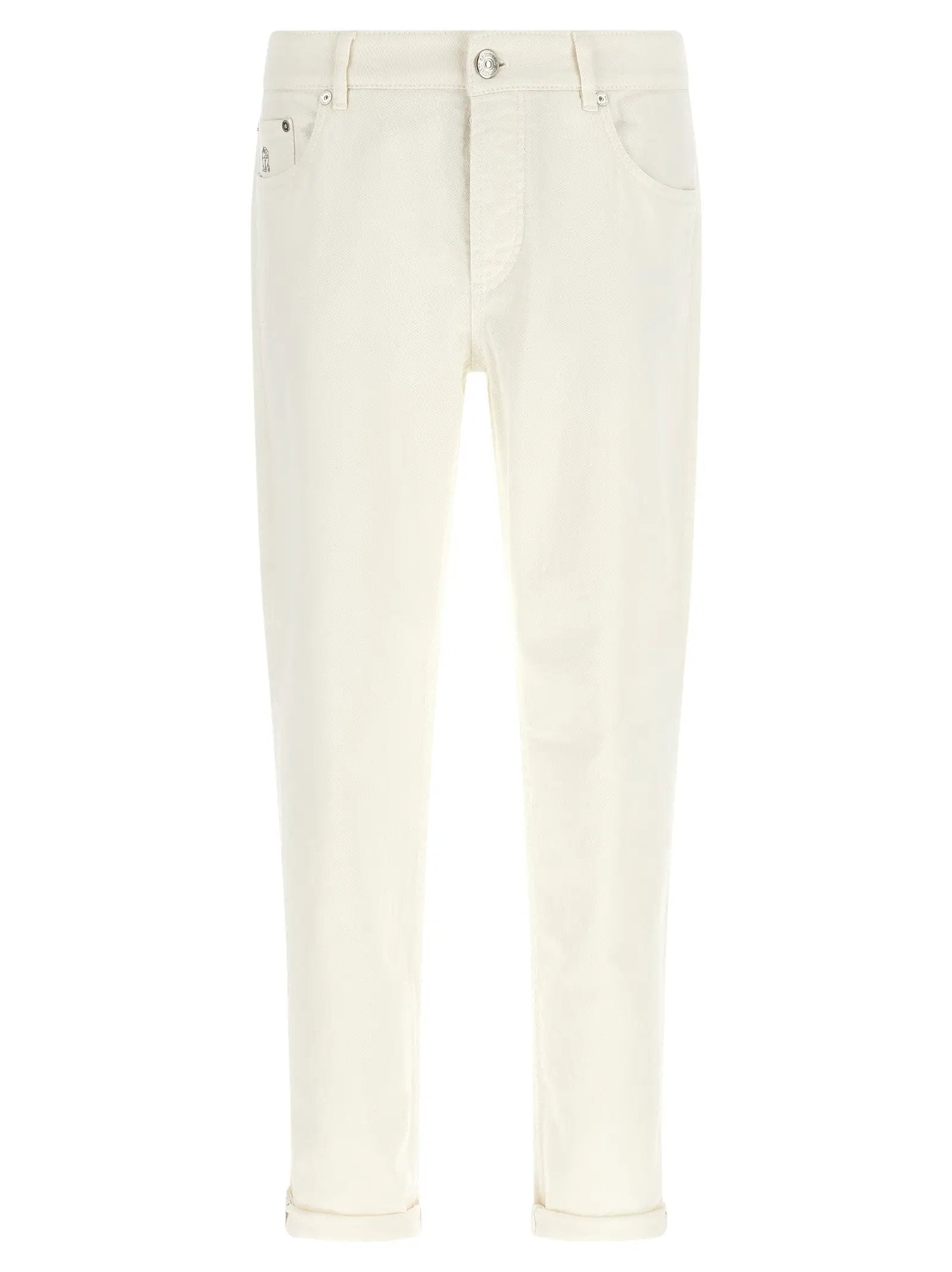 Brunello Cucinelli White Cotton Jeans Denim
